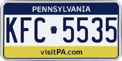 PA license plate KFC5535