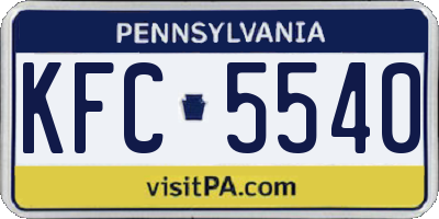 PA license plate KFC5540