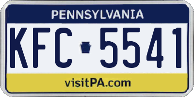 PA license plate KFC5541
