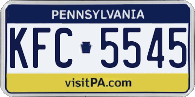 PA license plate KFC5545