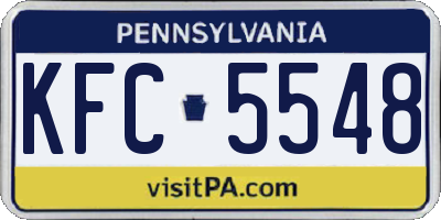 PA license plate KFC5548