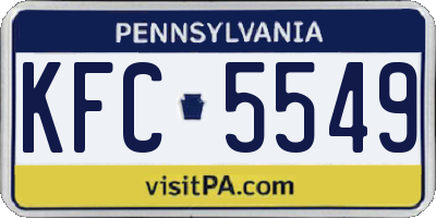 PA license plate KFC5549