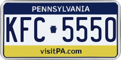 PA license plate KFC5550