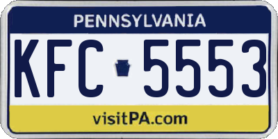 PA license plate KFC5553