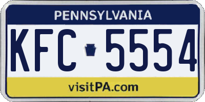 PA license plate KFC5554