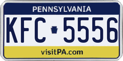 PA license plate KFC5556