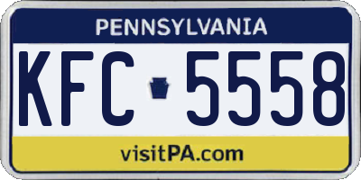 PA license plate KFC5558