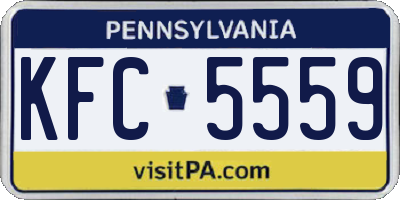 PA license plate KFC5559