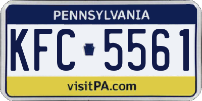 PA license plate KFC5561