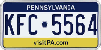 PA license plate KFC5564