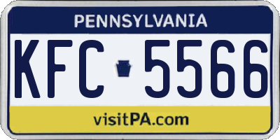 PA license plate KFC5566
