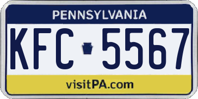 PA license plate KFC5567
