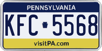 PA license plate KFC5568