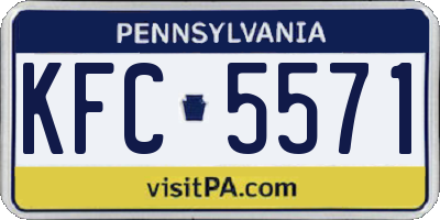 PA license plate KFC5571
