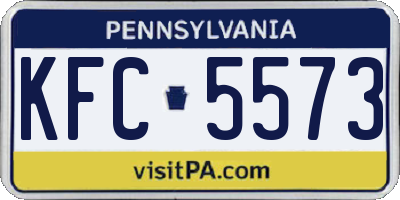 PA license plate KFC5573
