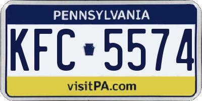 PA license plate KFC5574