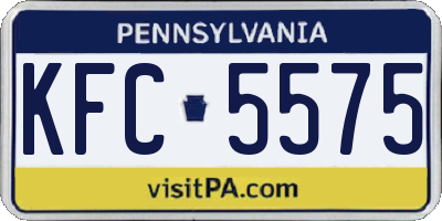 PA license plate KFC5575