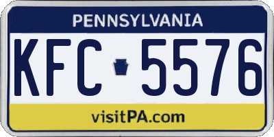 PA license plate KFC5576