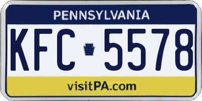 PA license plate KFC5578