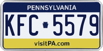 PA license plate KFC5579