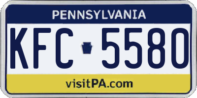 PA license plate KFC5580