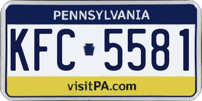 PA license plate KFC5581
