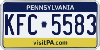 PA license plate KFC5583