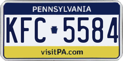 PA license plate KFC5584
