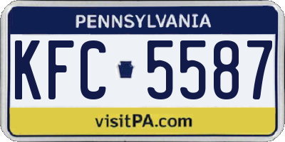 PA license plate KFC5587