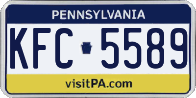 PA license plate KFC5589