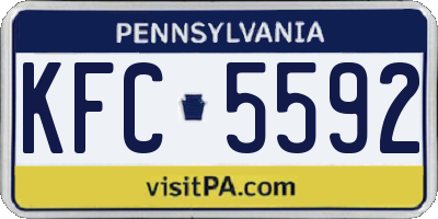 PA license plate KFC5592