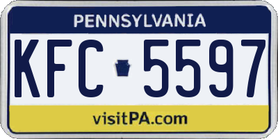 PA license plate KFC5597