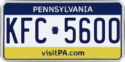 PA license plate KFC5600