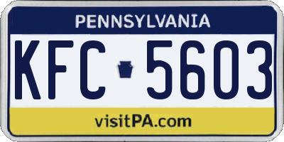 PA license plate KFC5603