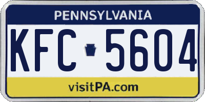 PA license plate KFC5604