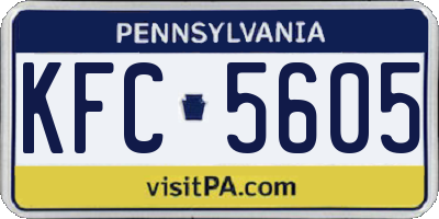 PA license plate KFC5605
