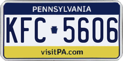 PA license plate KFC5606