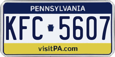 PA license plate KFC5607