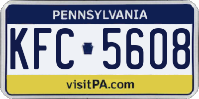 PA license plate KFC5608