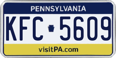 PA license plate KFC5609