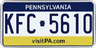 PA license plate KFC5610