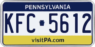 PA license plate KFC5612