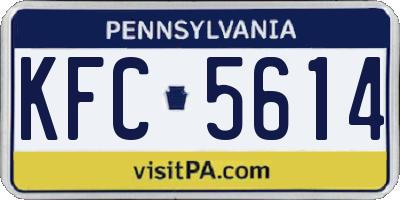 PA license plate KFC5614