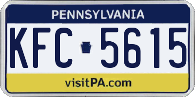 PA license plate KFC5615