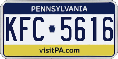 PA license plate KFC5616