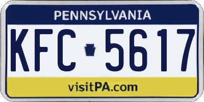 PA license plate KFC5617