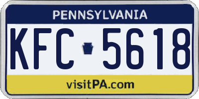 PA license plate KFC5618
