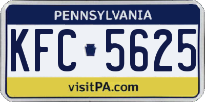 PA license plate KFC5625