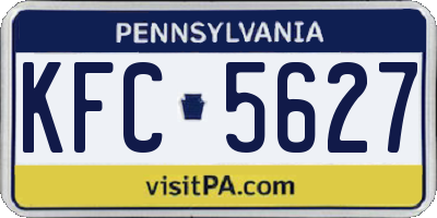 PA license plate KFC5627
