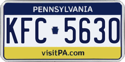 PA license plate KFC5630